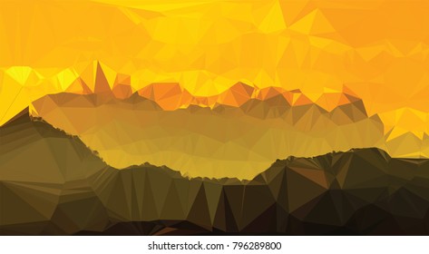 abstract yellow color polygon geometry background.