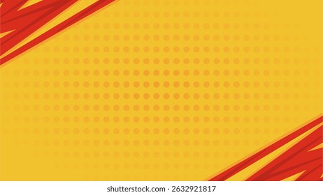 Abstract Yellow Comic Pop Art Background with Halftone Dots and Speed Stripes