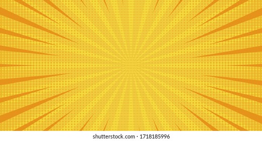 Fondo abstracto del zoom cómico amarillo