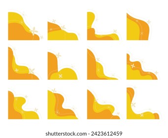 Resumen Rincón Amarillo, Forma De Elemento Estético. Decoración orgánica del borde, Ilustración vectorial	