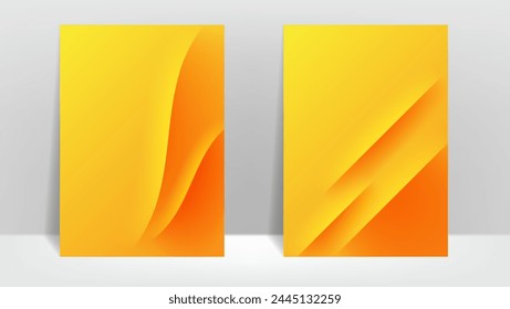 abstract yellow cover background with lines. vector illustration