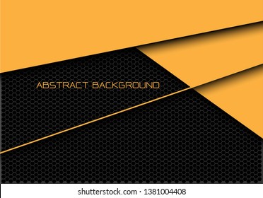 Abstract yellow dark grey hexagon mesh overlap with text design modern futuristic background vector illustration.