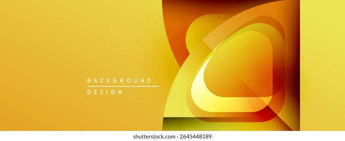 Abstractas diseño amarillo. Las Formas superpuestas crean un efecto visual dinámico. Los tonos cálidos dominan la composición, sugiriendo energía, modernidad.
