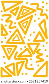 Triángulo de punto amarillo Abstractas geométrico sobre fondo blanco 