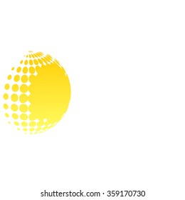 Abstract yellow dots background for your text and logo light box