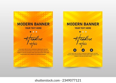 Abstract Yellow Dots Banner Template With Abstract Lines, can be used for business designs, presentation designs or any suitable designs.