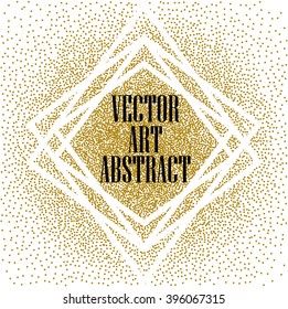 Abstract Yellow Dots on White background in white geometric frame.