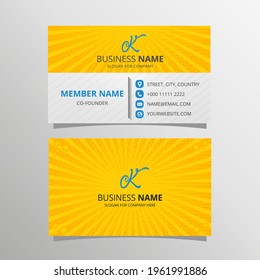 Abstract Yellow Dotted Business Card Template, can be used for business designs, presentation designs or any suitable designs.