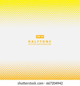 Abstract yellow dotted line vector halftone effect background with copy space