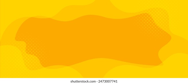 Abstract yellow dynamic curve background. Fresh lemon orange color. Template banner background for web, pages, sales, headers, events, holidays, parties, and falling