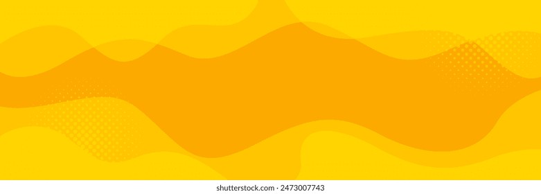 Abstract yellow dynamic curve background. Fresh lemon orange color. Template banner background for web, pages, sales, headers, events, holidays, parties, and falling