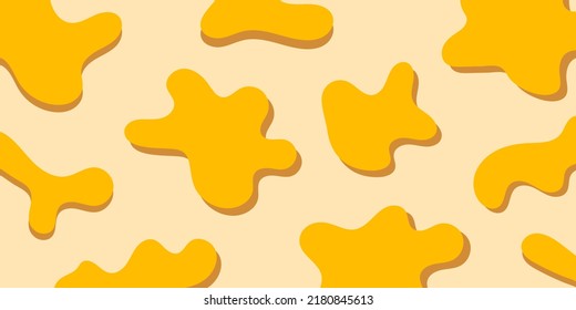 Abstract yellow dynamic fluid horizontal background. Contemporary organic geometric shapes. Cover brochure and banner web template background. Geometric fluid shapes trendy layout with space for text.