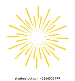 Abstract yellow firework on transparent background. Vector illustration. EPS 10