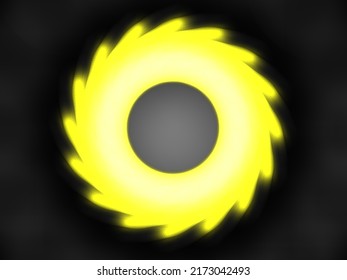 abstract yellow flame rowel ,vector