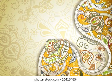 Abstract Yellow Floral Background