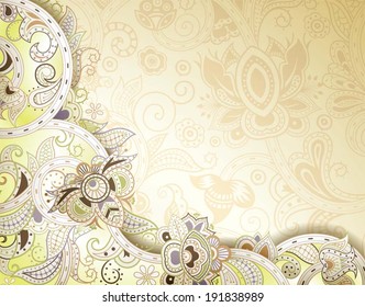 Abstract Yellow Floral Background