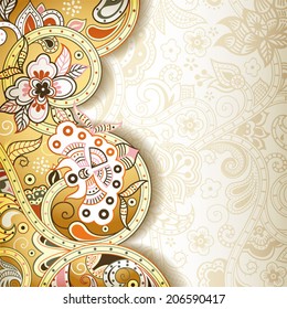Abstract Yellow Floral Background