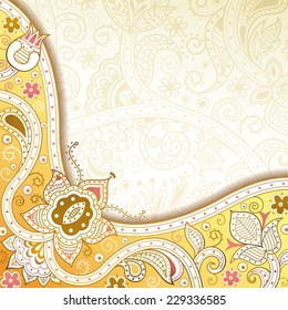 Abstract Yellow Floral Background