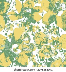 Abstract yellow floral camouflage. Seamless pattern.Modern animal skin pattern with flower shapes . Creative contemporary floral seamless pattern.