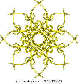 Resumen del patrón floral amarillo. Ornamento negro moderno. Ilustración de diseño de vectores.
