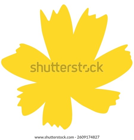 Abstract yellow flower on a white background