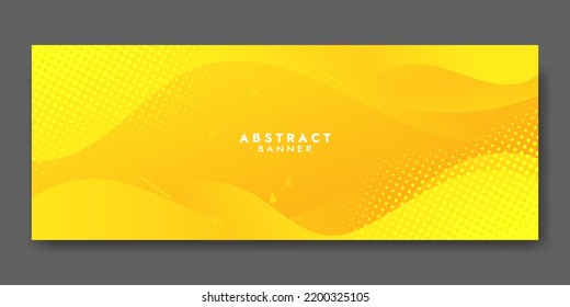 Abstract Yellow Fluid Banner Template. Modern background design. gradient color. Dynamic Waves. Liquid shapes composition. Fit for banners