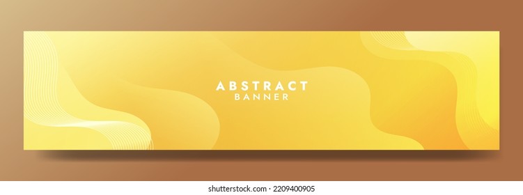 Abstract Yellow Fluid Banner Template. Modern background design. gradient color. Dynamic Waves. Liquid shapes composition. Fit for banners