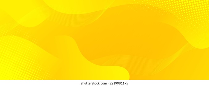 Abstract Yellow Fluid Banner Template. Modern background design. gradient color. Dynamic Waves. Liquid shapes composition. Fit for banners