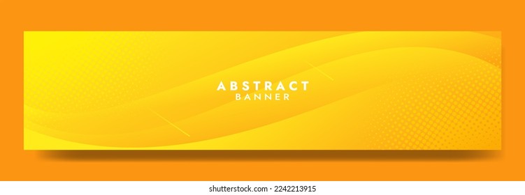 Abstract Yellow Fluid Banner Template. Modern background design. gradient color. Dynamic Waves. Liquid shapes composition. Fit for banners