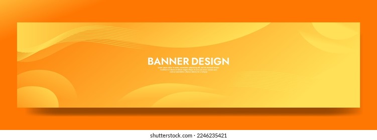 Abstract Yellow Fluid Banner Template. Modern background design. gradient color. Dynamic Waves. Liquid shapes composition. Fit for banners