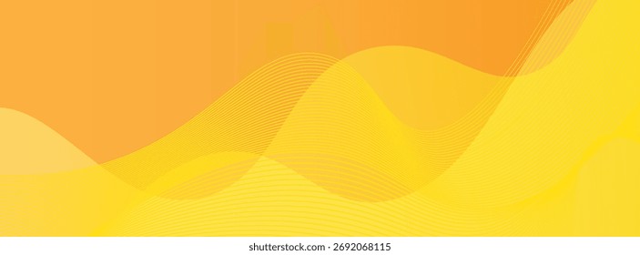Abstract Yellow Fluid Banner Template. Modern background design. gradient color. Dynamic Waves. Liquid shapes composition. Fit for banners