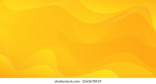Abstract yellow fluid wave background, modern dynamic wallpaper. Template banner background for sales, business, ads, events, web, pages, and others