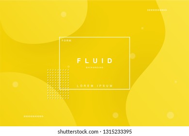 Abstract yellow fluids form composition trend background. Fluids, wavy, dynamic background, gradient color, flowing shapes,. Usable for landing page. Trendy and modern background color.