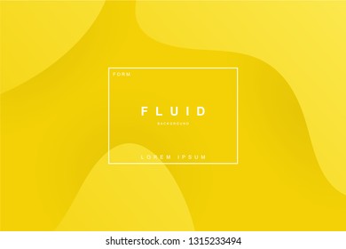 Abstract yellow fluids form composition trend background. Fluids, wavy, dynamic background, gradient color, flowing shapes,. Usable for landing page. Trendy and modern background color.