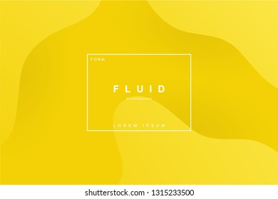 Abstract yellow fluids form composition trend background. Fluids, wavy, dynamic background, gradient color, flowing shapes,. Usable for landing page. Trendy and modern background color.