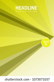 Abstract yellow flyer design. Vector illustration template in A4 size.