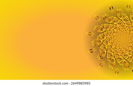 Abstrait Fractale jaune Conception de fleur avec l'Espace pour un texte sur le côté gauche