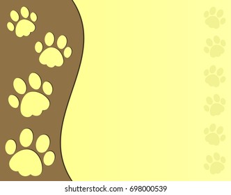 Abstract yellow frame background of pets.