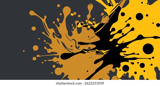 Abstract yellow frame on a dark background. Sporty design in grunge style. Illustration for sports 