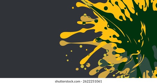 Abstractas marco amarillo sobre un fondo oscuro. Diseño deportivo en estilo grunge. Ilustración para deportes 
