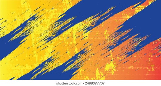 Abstract yellow frame on light background. Sports design in grunge style. Illustration for sports, athletics, training, exercise, etc.