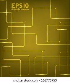 Abstract yellow futuristic EPS10 vector modern hi-tech glowing background illustration 