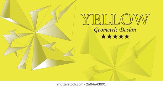 Abstract yellow geometric 3D background. Vector Illustration modern.