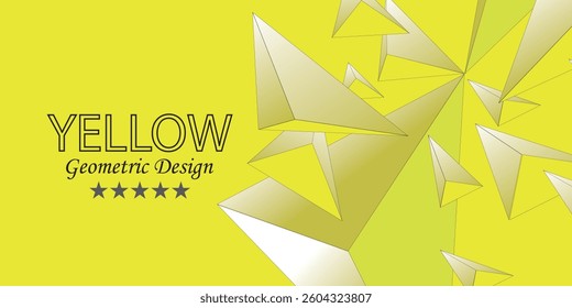 abstract yellow geometric 3d triangle background. vector ilustration modern.