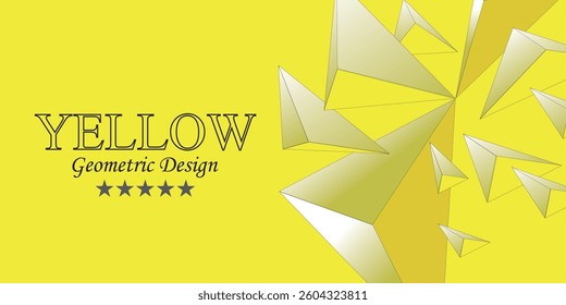 Abstract yellow geometric 3D triangle background. vector ilustration modern.