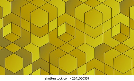 Resumen de fondo geométrico amarillo. Composición dinámica de formas. Diseño de fondo frío para afiches. Ilustración del vector