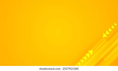 Abstract yellow geometric background and dynamic orange line pattern with shadow shape