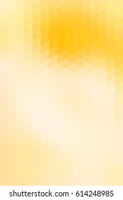 Abstract yellow geometric background formed with triangles in rows, vertical format.