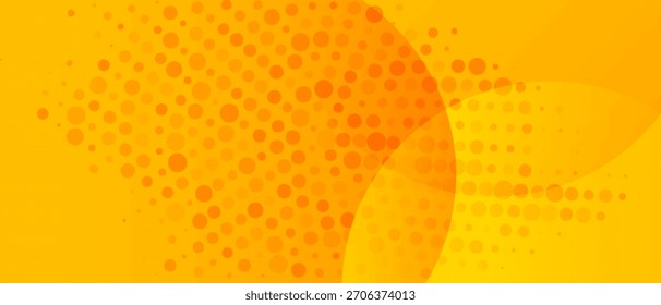 Fondo geométrico amarillo abstracto con medio tono de ancho. Composición de Formas dinámicas. Diseño de fondo fresco para carteles. Ilustración vectorial EPS 10