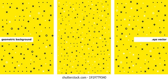 Abstract yellow geometric background. Minimalist icons design. Yellow color vector set